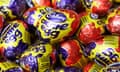 A pile of Cadbury Creme Eggs