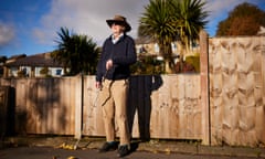 Roger Cowell walking near his home in East Morton, West Yorkshire.