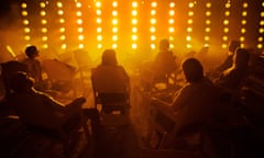 Audience members sit to experience Pan Pan Theatre’s All That Fall at the Barbican, London