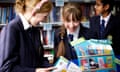 pupils in West Yorkshire at their school library.