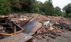 The remains of the Crooked House pub in Himley after its demolition following the fire on 5 August.