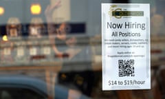 The Goldenrod, a restaurant and candy shop in York Beach, Maine, has a sign posted stating that they hire teens ages 14 and older.