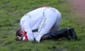 Jamie Moore shows his agony after he was unseated