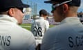 Joe Root leads his team onto the pitch during day four at the Oval