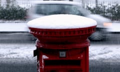 Photograph of snowy postbox