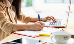 woman studying at laptop