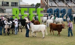 The parade of champion cattle at Beef2024 in Rockhampton