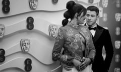 Awards presenter Priyanka Chopra arrives with her husband, Nick Jonas