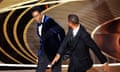 94th Academy Awards - Show, Los Angeles, California, Usa - 27 Mar 2022<br>Mandatory Credit: Photo by Myung Chun/Los Angeles Times/REX/Shutterstock (12869374fd) HOLLYWOOD, CA - March 27, 2022. Will Smith slaps Chris Rock onstage during the show at the 94th Academy Awards at the Dolby Theatre at Ovation Hollywood on Sunday, March 27, 2022. (Myung Chun / Los Angeles Times) 94th Academy Awards - Show, Los Angeles, California, Usa - 27 Mar 2022
