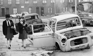 Abandoned cars on the Walworth Road in London.