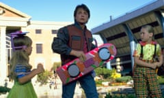 Marty McFly with his hoverboard