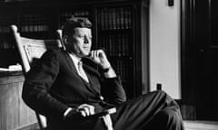 John F. Kennedy Seated in rocking Chair<br>President John F. Kennedy (1917-1963), thirty-fifth president of the United States, relaxes in his trademark rocking chair in the Oval Office. (Photo by © CORBIS/Corbis via Getty Images)