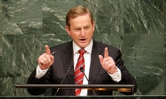 Enda Kenny, Prime Minister of Ireland, addresses a plenary meeting of the United Nations Sustainable Development Summit 2015 at United Nations headquarters in Manhattan, New York, September 25, 2015. More than 150 world leaders are expected to attend the U.N. Sustainable Development Summit from September 25-27 at the United Nations in New York to formally adopt an ambitious new sustainable development agenda a press statement by the U.N. stated REUTERS/Mike Segar (UNITED STATES - Tags: POLITICS)