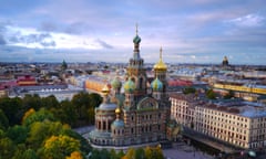 Church on Spilled Blood<br>Aerial View of Cathedral on Spilled Blood in autumn.