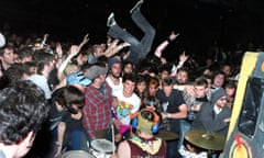 ATP New York 2008 - Day 2<br>MONTICELLO, NY - SEPTEMBER 20:  Lightning Bolt perfoms during the ATP New York 2008 music festival at Kutshers Country Club on September 20, 2008 in Monticello, New York.  (Photo by Roger Kisby/Getty Images)