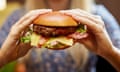 Close-up of a burger.