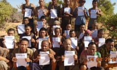 A proof of life picture taken by the Somali pirates to prove the crew of the FV Naham 3 were still alive.