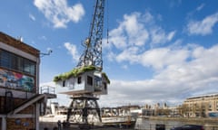 Crane 29, the temporary "treehouse" at Bristol Harbourside created by glamping company Canopy &amp; Stars