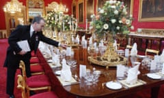 Dining table at Buckingham Palace
