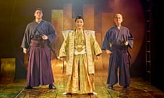 (from left) Sario Solomon, Saori Oda and Masashi Fujimoto in Pacific Overtures at Menier Chocolate Factory.