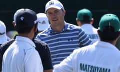 Jordan Spieth on the practice range before the 2021 Masters at Augusta