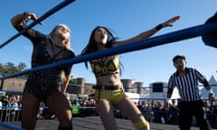 WRESTLING KRYAL CASTLE 1<br>The NWA Wrestling at The World is A Vampire show at Kryal Castle outside Ballarat, Victoria.Melbourne, Australia. Picture : Penny Stephens. The Guardian Australia. Sunday 23rd April 2023