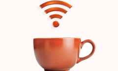 Wifi bars on top of coffee cup