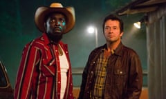 This image released by SundanceTV shows  Michael Kenneth Williams as Leonard Pine, left, and James Purefoy as Hap Collins in "Hap and Leonard," premiering on Wednesday, at 10 p.m. EST on AMC.  (Hilary Gayle/SundanceTV via AP)