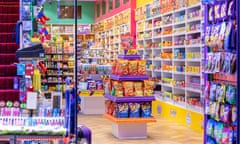 An American sweet shop on Oxford Street, London.