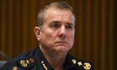 Commissioner of the Australian Border Force (ABF) Michael Outram speaks during a Senate inquiry at Parliament House in Canberra