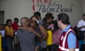 Bahamian Refugees From Hurricane Dorian Arrive In Florida<br>WEST PALM BEACH, FL - SEPTEMBER 07: Mark Winder (C) greets his niece Gabriella (sunglasses) at Port of Palm Beach after arriving on the cruise ship Grand Celebration on September 7, 2019 in West Palm Beach, Florida. The ship arrived with hundreds of evacuees impacted by Hurricane Dorian in the Bahamas (Photo by Saul Martinez/Getty Images)