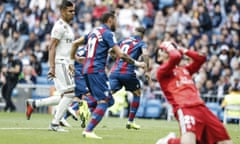 Levante go 2-0 up through Roger to pile the pressure on Real Madrid.