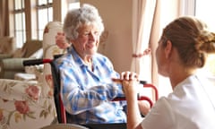 Elderly woman in a private retirement home