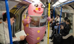 Undercover … Mr Blobby starts his investigation.