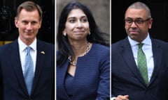 Jeremy Hunt, Suella Braverman and James Cleverly.