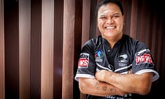 Former New Zealand Rugby League player Olsen Filipaina in Ryde, Australia, on 26 April 2015. Olsen was selected for the NZ National team against Australia in the 1985/86 season and became one of the nation's best known players. Photo taken by Jeff Kan for the Guardian.