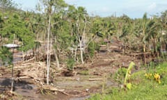 Lelata village, Samoa, which sustained heavy damage from flash flooding as a result of Cyclone Evan