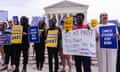 US Supreme Court Decisions Reactions, Washington, District of Columbia, USA - 30 Jun 2023<br>Mandatory Credit: Photo by Shutterstock (13993426ae) Protesters holding signs advocating for the cancellation of student debt stand in front of the United States Supreme Court in Washington, DC. The conservative majority on the Supreme Court ruled President Biden's student loan forgiveness plan unconstitutional, and in a separate ruling, stood with a web site designer who was against working with a same-sex couple. US Supreme Court Decisions Reactions, Washington, District of Columbia, USA - 30 Jun 2023