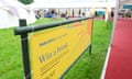 Advertising for Baillie Gifford at the Hay Festival.