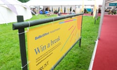 Hay Festival, Hay on Wye, Powys, Wales, UK  Friday 24th May 2024  Advertising for Baillie Gifford at the Hay Festival - Baillie Gifford are the principal partner of the Hay Festival. Photo Steven May / Alamy Live News<br>2X8CEE0 Hay Festival, Hay on Wye, Powys, Wales, UK  Friday 24th May 2024  Advertising for Baillie Gifford at the Hay Festival - Baillie Gifford are the principal partner of the Hay Festival. Photo Steven May / Alamy Live News