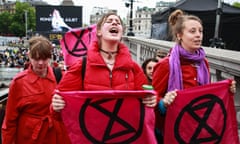 Extinction Rebellion activists disrupt a Royal Opera House BP Big Screen event in Trafalgar Square, London, in 2019