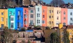Colourful terrace houses in Bristol 