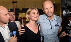 Brown and Rice arrive at Sydney International Airport<br>Australian 60 Minutes journalist Tara Brown (C) and 60 Minutes producer Stephen Rice arrive at Sydney International Airport, April 21, 2016. REUTERS/Dean Lewins/AAP ATTENTION EDITORS - THIS IMAGE WAS PROVIDED BY A THIRD PARTY. EDITORIAL USE ONLY. AUSTRALIA OUT. NEW ZEALAND OUT. NO RESALES. NO ARCHIVE. TPX IMAGES OF THE DAY.