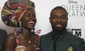 Lupita Nyong’o and David Oyelowo at the premiere of Queen of Katwe in London.