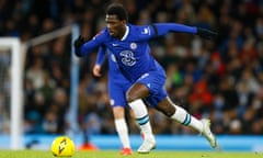 David Datro Fofana in action on his Chelsea debut at Manchester City this month.