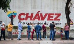 People line up at polling place in Caracas