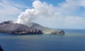 The eruption of the volcano on White Island, New Zealand