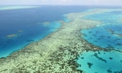 Aerial view of Great Barrier Reef