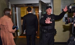 Stephen Conroy’s staff arrive at Parliament House last August as Australian federal police carry out raids