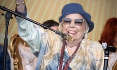 Joni Mitchell performing at the Newport folk festival in July 2022.